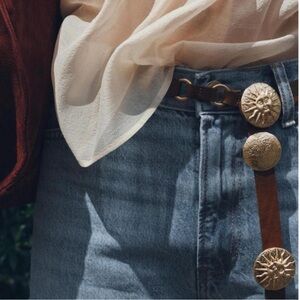 Zara Blue Jeans with Gold Button Details